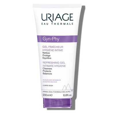 Uriage Gyn-Phy Refreshing Gel Intimate Hygiene Wash, Daily 6.8 fl.oz, White 