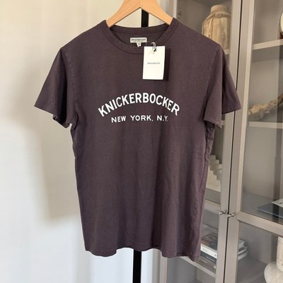 Knickerbocker New York Core Logo Brown T-Shirt XS NEW Short Sleeve Cotton Tee NY