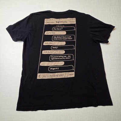 Chipotle Shirt Adult Large Black Loomstate Center Logo Burrito Messaging System