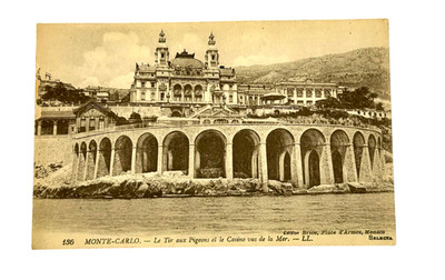 Vintage Monte Carlo Monaco Casino Pigeon Shooting Postcard French Unused
