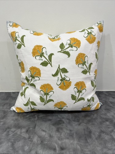 John Robshaw Farah Marigold 22x22 Decorative Pillow With Insert SOLD OUT $207 - Picture 2 of 5