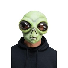 ALIEN BUG GREEN EYED Halloween Mask Eyes Latex Full Head Deluxe Fancy Dress 14+