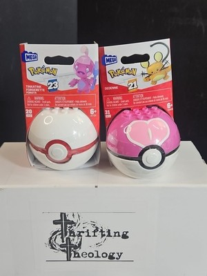 MEGA Pokémon Pokeball Building Toy Kit Set - Tinkatink Dedeene Two New Sealed
