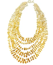 Carnelian Tumbled Multi Strand Necklace Color Graduated Beads