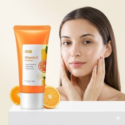 Vitamin C Gesichtsreiniger: Tiefenreinigender Feuchtigkeitsschaum für Gesicht & Mitesser