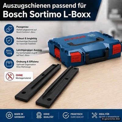 Schiene Auszug Auszugsschiene Schienenauszug passend für Bosch Sortimo L-Boxx