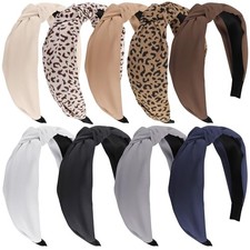 Headbands for Women, 9pcs Fashion Knotted Headband Leopard Print Multicolor