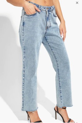 Generation Love Light Blue Jordy Pearl Denim Pants Jeans Raw Hem Size 32 New