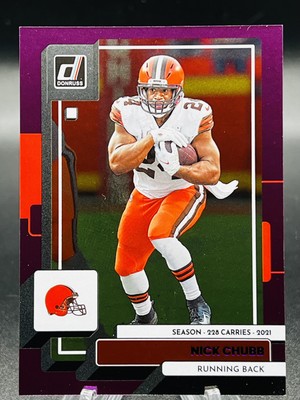 2022 Donruss #210 Nick Chubb Season Stat Line 174/228 SP Browns