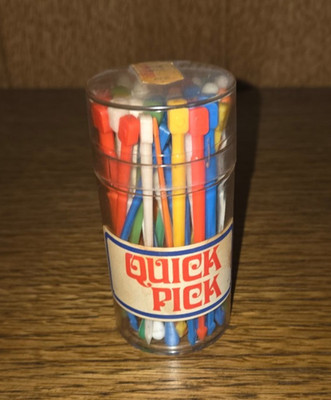  Vintage-Dose mit ''Quick Pick'' Partyspießen/ Kunststoffspieße für Snacks