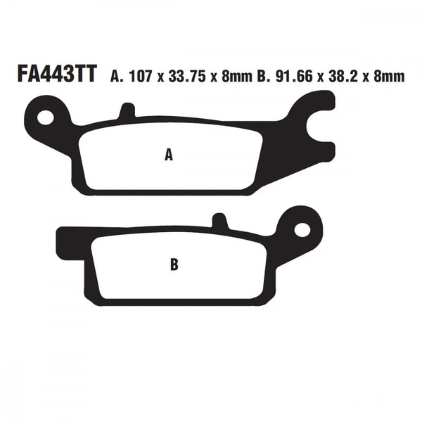 Bremsbelag EBC FA443TT Vorne Links FüR Yamaha YFM 700 Fwad Fgpa Grizzly EPS 2011-image