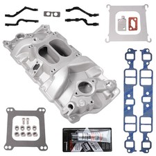 Small Block Air Gap Dual Plane Intake Manifold Kit For Amc Jeep Gas 304 360 401 Small Block Air Gap Dual Plane Intake Manifold Kit For Amc Jeep Gas 304 360 401