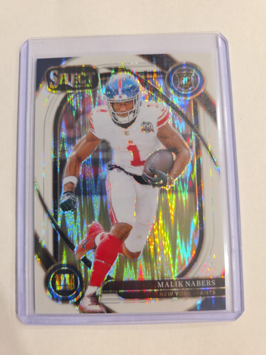 🔥🔥2024 Panini Select, Malik Nabers RC Club Level White Prism Shock /199