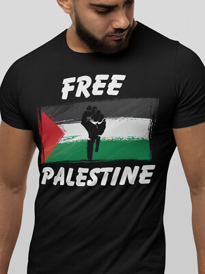 Free Palestine Shirt Herren T-Shirt No War Frieden für den Nahosten Gasa Faust