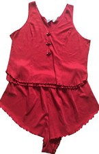 Secret Treasures sleepwear Set Womans 2x Red Cami Top And Ruffle Edge Shorts