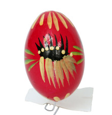 Vintage Hand Painted Wooden Egg Russian Souvenir 1970s