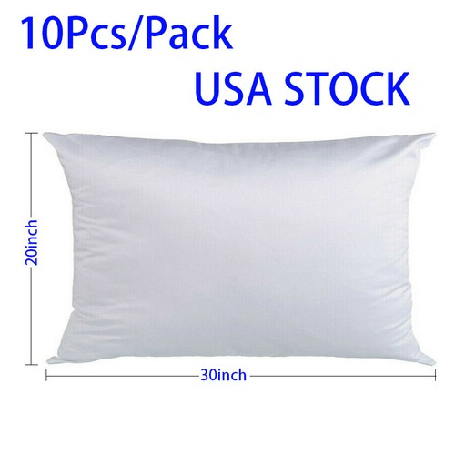 10Pcs 20"x30" Sublimation Blank Pillow Cover Soft Pillowcase White Cushion Cover - Picture 3 of 23