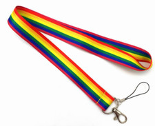 10pcs cartoon rainbow Neck Strap Lanyard Key chain Phone Card Badge Holder