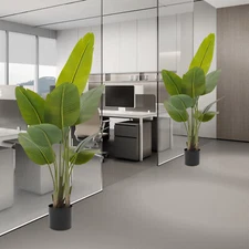 Artificial Plants Travelers Palm Faux Tree Fake Palm Tree Home Office Decor 2PCS