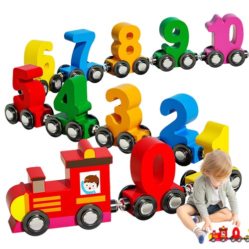 Wooden Magnetic Train Toy Trains For Toddler Educational Toy Wooden Number Train