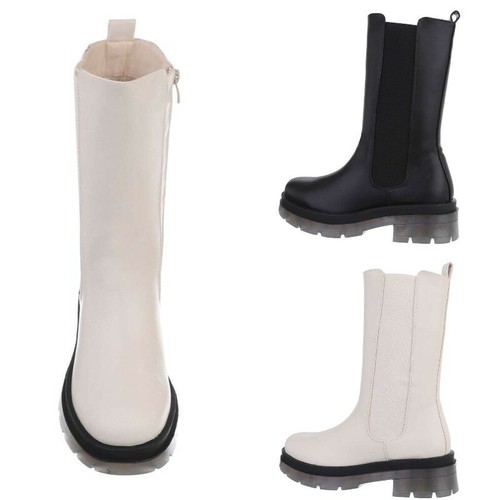 Stivali a mezza gamba stivaletti da pioggia scarpe donna tacco basso  tronchetti | eBay