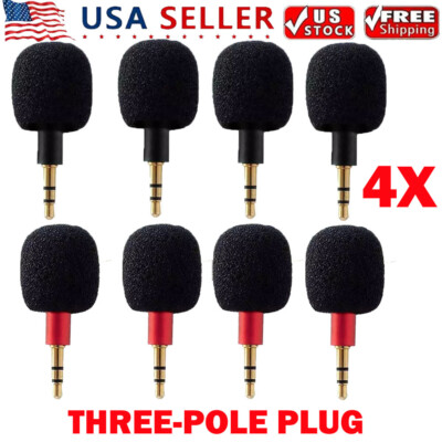 4Pc Mini 3.5mm Jack Stereo Voice Mic Microphone For Recorder Three-pole Plug NEW