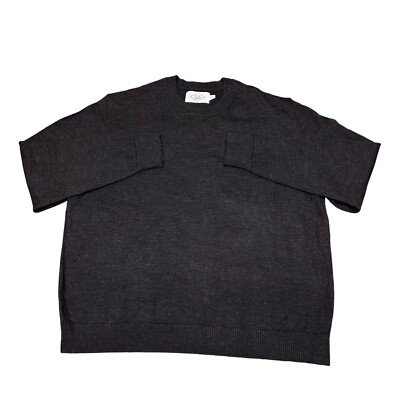 Alex Crane Sweater Mens 2XL XXL Black Knit Merino Wool Lightweight