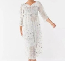House Of Sunny Midsummer Posy Sheer Floral Midi Dress Size 2 NWT
