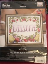Bucilla Plaid  Welcome  Stamped Cross Stitch Kit 45831 - NEW