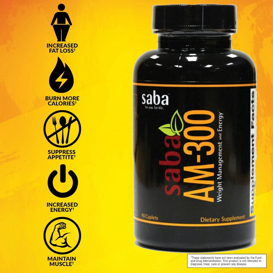 Saba AM - 300 quemador de grasa termogénico - pérdida de peso - potenciador de energía - píldoras Foto 4 de 4