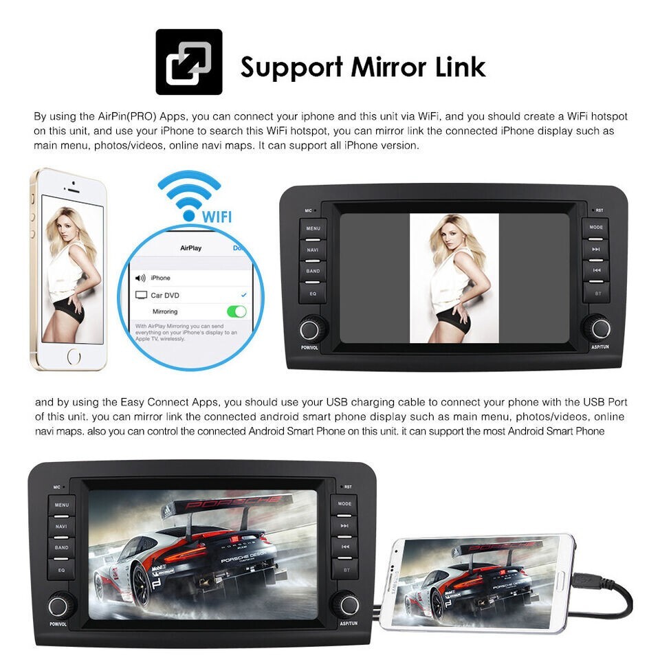For Mercedes Benz ML GL ML350 GL320 X164 Android12 Auto Carplay Radio Stereo GPS