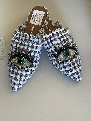 KURT GEIGER LONDON THE OLIVE EYE TWEED MULE