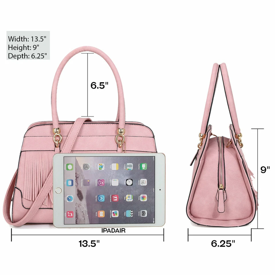 Womens Fashion Handbags Casual Travel Satchel Shoulder Bags Fringe Tassel Purses - Image 2 of 4