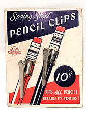 Vintage NOS A&W Spring Steel Pencil Pocket Clips Made in USA NO UPC CODE !!