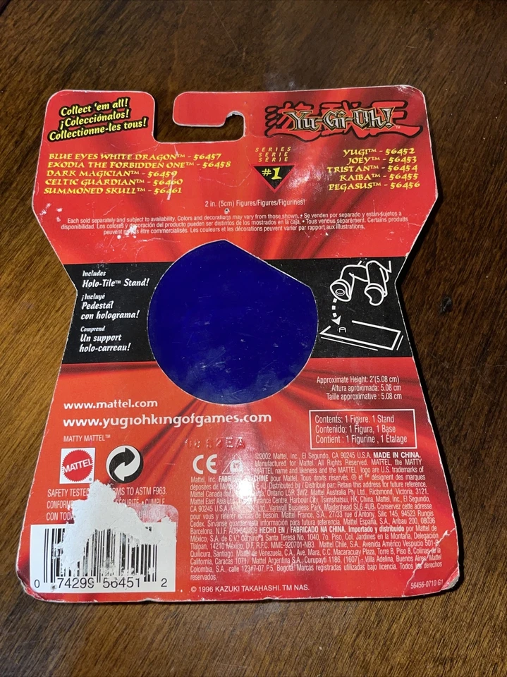Boneco Yugioh Pegasus série 1 (Mattel 2002) azulejo azul lacrado - Imagem 2 de 2