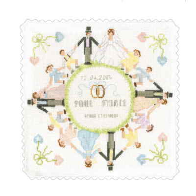 Kreuzstich Stickpackung 'Frisch Verheiratet' - Zählmuster, 36x36 Cm, Inkl. Garn & Nadel