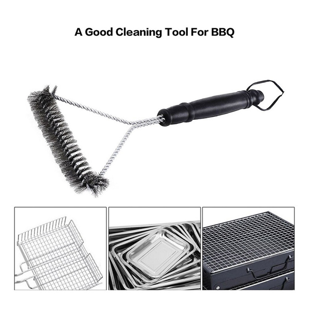 BBQ Grill Brush Stainless Steel Wire Bristles Triangle Brush Kit