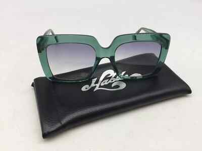 Habibe Clutch Clear Green Sunglasses Light Blue Lens