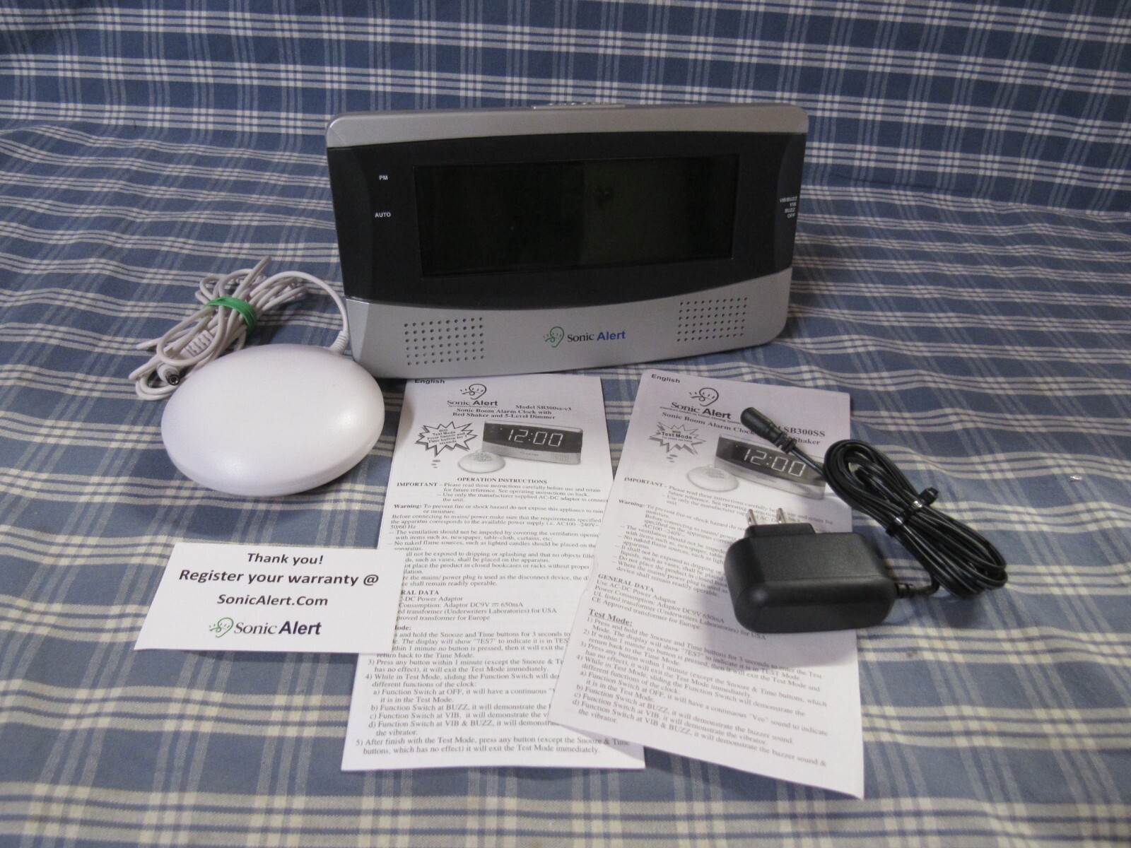 Sonic Alert SB300ss V3 Alarm Clock with Super Shaker FAST FREE SHIPPING