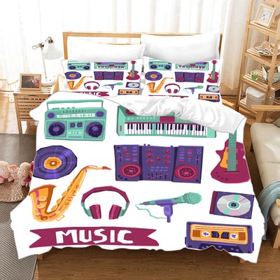  Music Duvet Quilt Cover Twin Full Queen Bedding Set Pillowcase