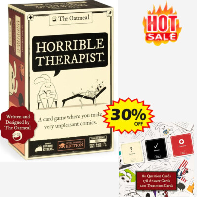 Exploding Horrible Therapist Card Game Kittens Fun Family-Adults&Ages--17+  S1T5