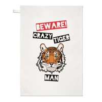 Beware VerrüCkte Tiger Mann Geschirrtuch SpüLlappen - Lustig Tiere
