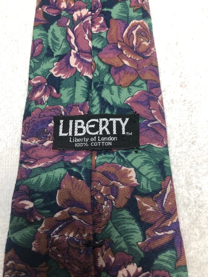LIBERTY OF LONDON CORBATA HOMBRE VERDE CON MORADO Y MARRÓN 4 X 57 Foto 4 de 4