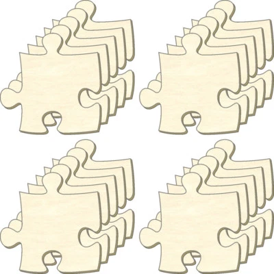 Blanko Puzzle unendlich Mini, Set 20 Teile, Puzzleteile aus Holz, Bemalen, Deko - Bild 1 von 2