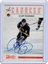 2012-13 Panini Classics Cliff Ronning Auto Card Vancouver Canucks
