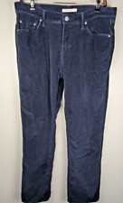 Levi's 505 Corduroy Pants 31x32 Blue Straight Leg Stretch Casual