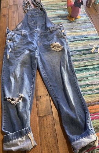 distressed denim overalls coveralls 27 
