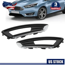 Pair Front Bumper Fog Light Lamp Cover Bezel for Ford Focus 2015-2018