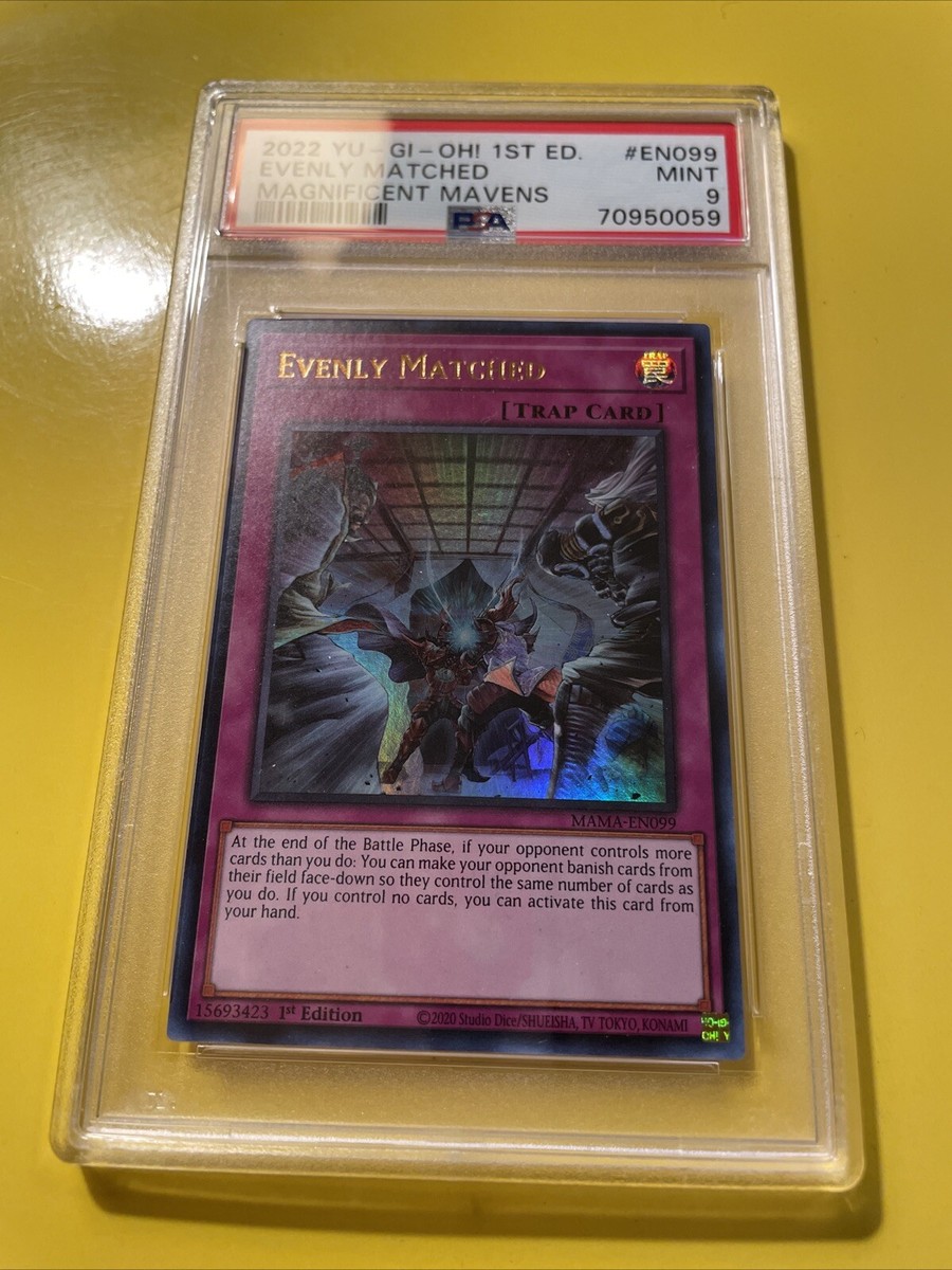 YuGiOh EVENLY MATCHED #MAMA-EN099 🔥PSA 9 MINT🔥1st EDITION-2022