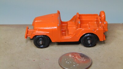 VINTAGE MIDGETOY ORANGE JEEP HAS SOME PAINT CHIPS